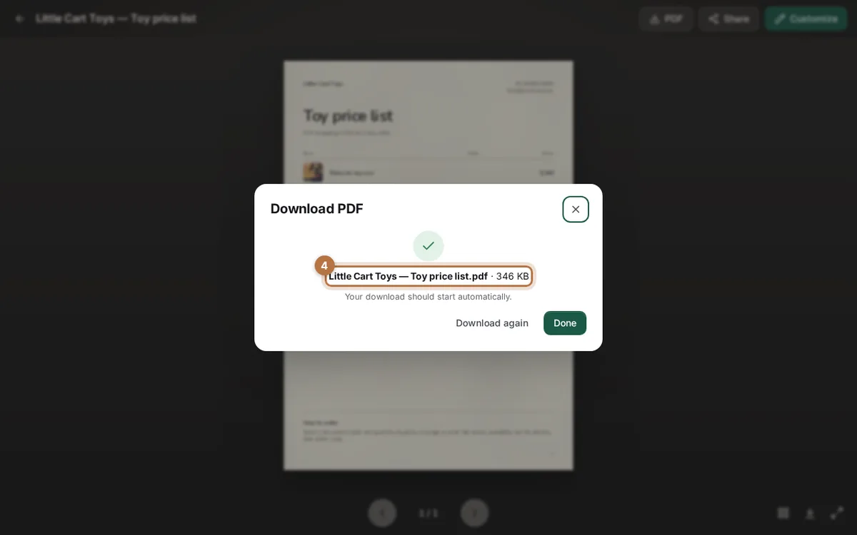 The same PDF made with Print. The window shows a size of 346 KB, highlighted