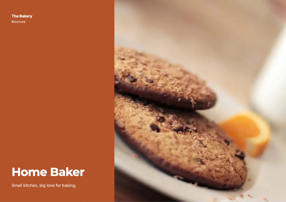 Cover of the Home Baker bakery & cafe brochure template