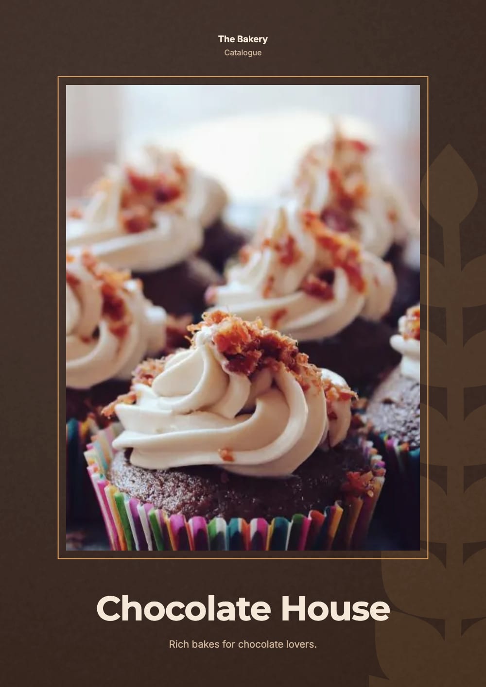 Cover of the Chocolate House bakery & cafe catalogue template