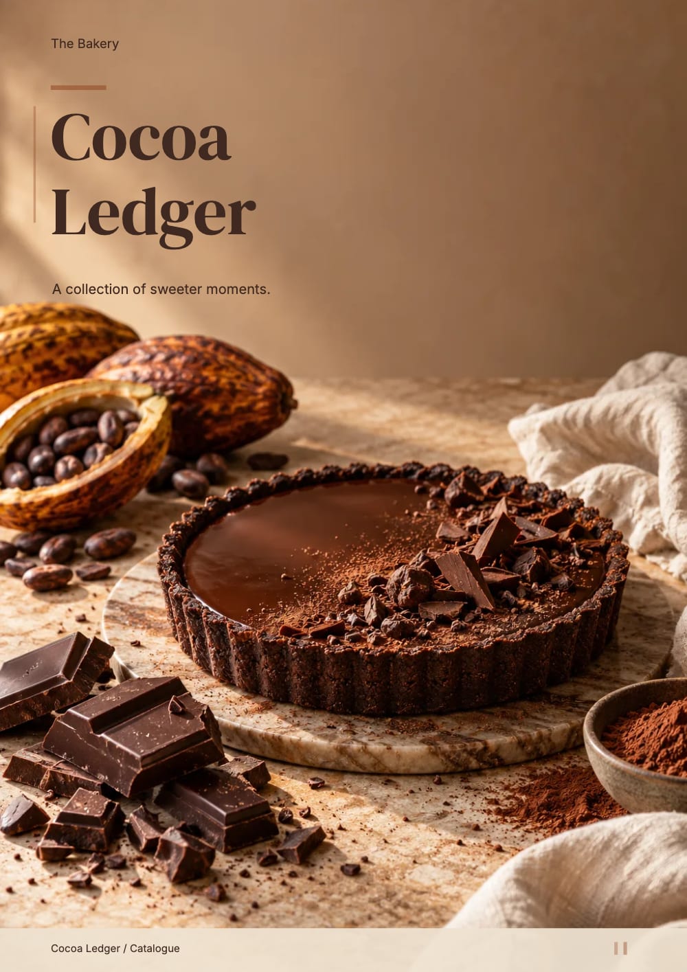 Cover of the Cocoa Ledger bakery & cafe catalogue template