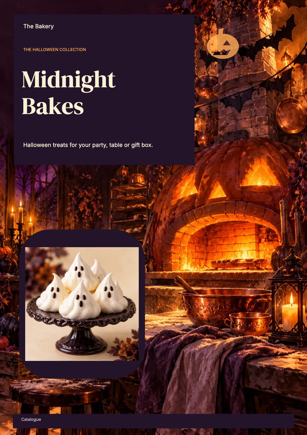 Cover of the Midnight Bakes bakery & cafe catalogue template