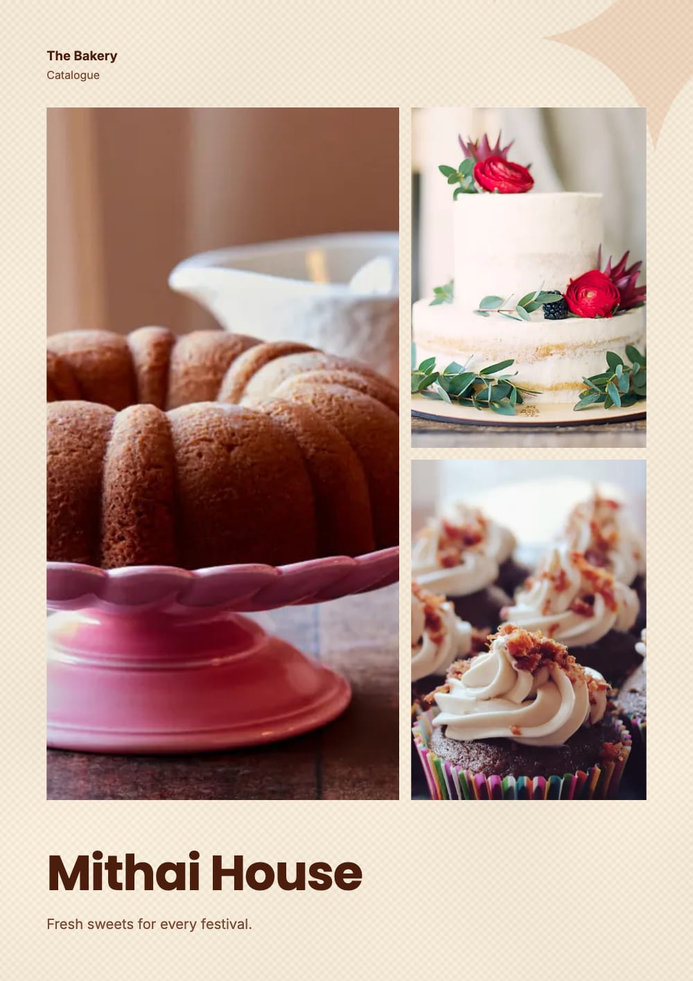 Cover of the Mithai House bakery & cafe catalogue template