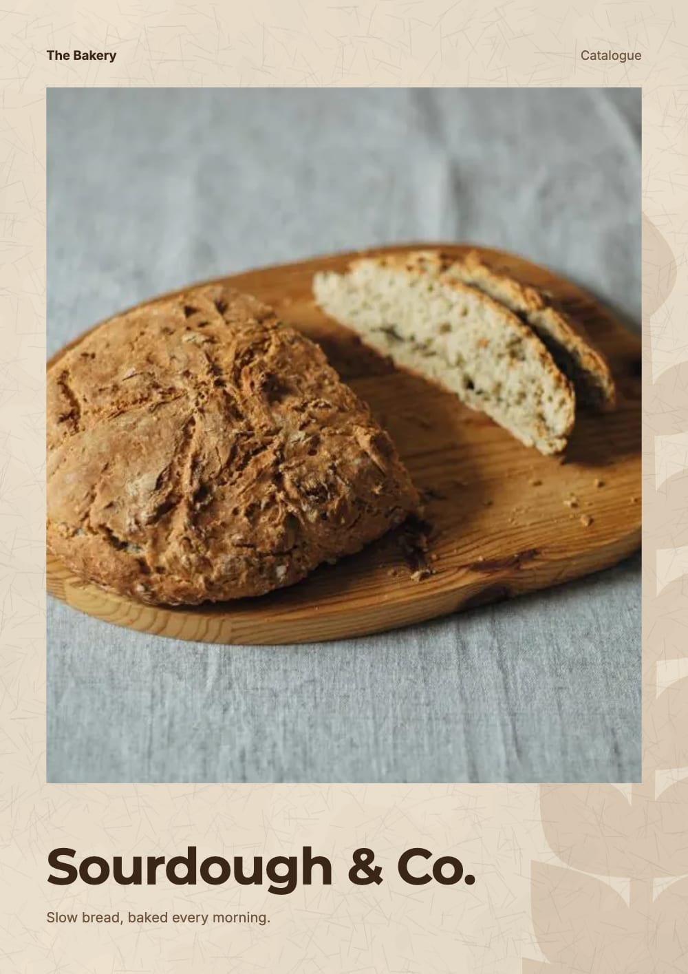 Cover of the Sourdough & Co. bakery & cafe catalogue template