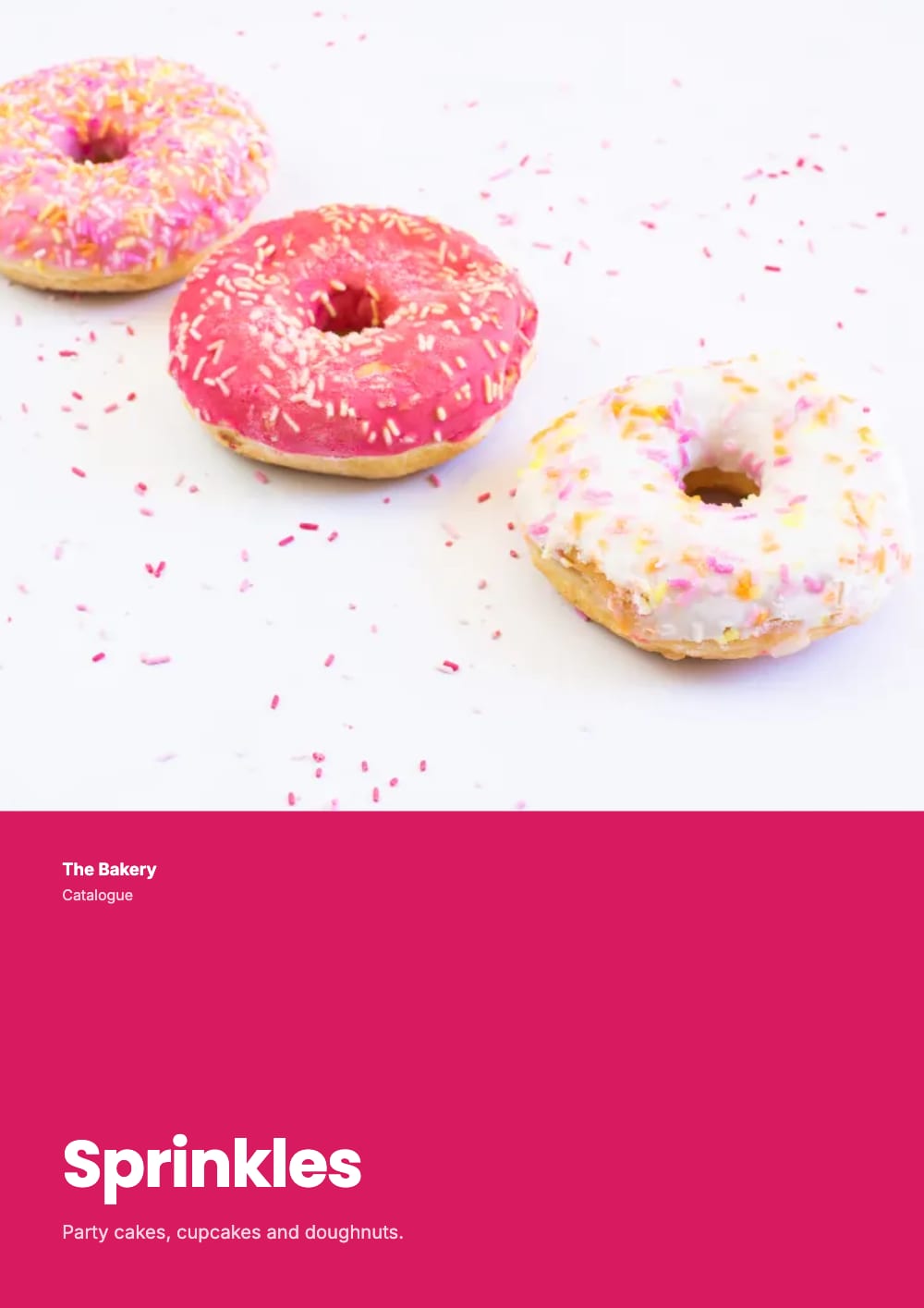 Cover of the Sprinkles bakery & cafe catalogue template