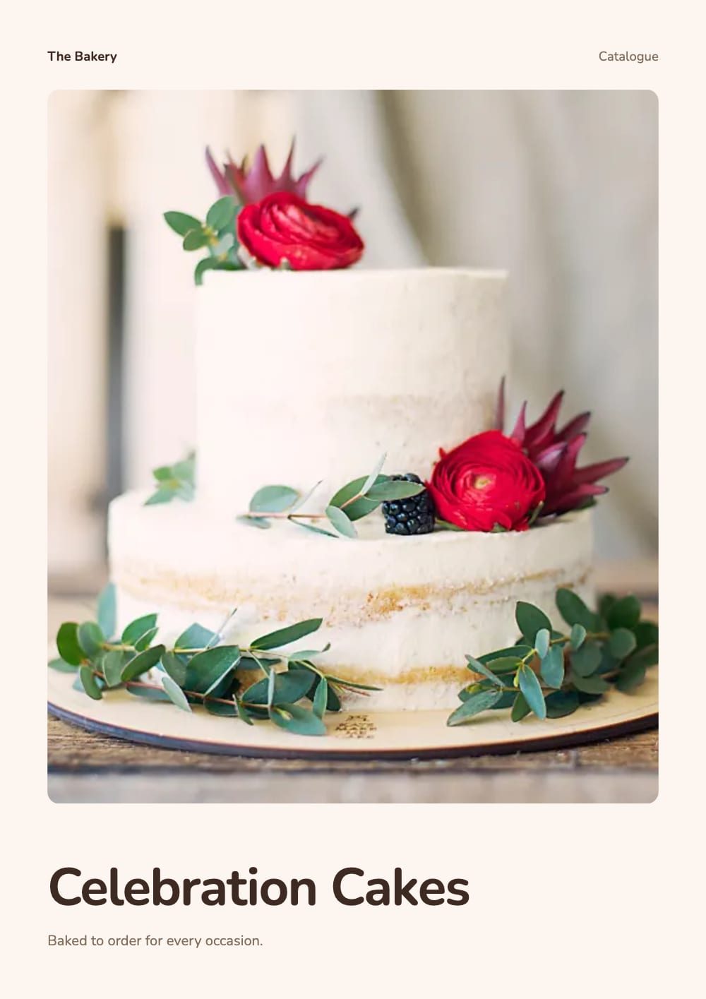 Cover of the Celebration Cakes bakery & cafe catalogue template