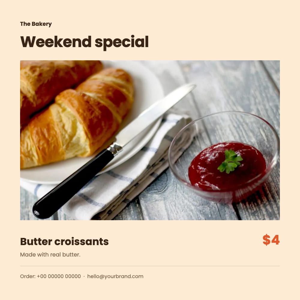 Cover of the Weekend Special bakery & cafe flyer template