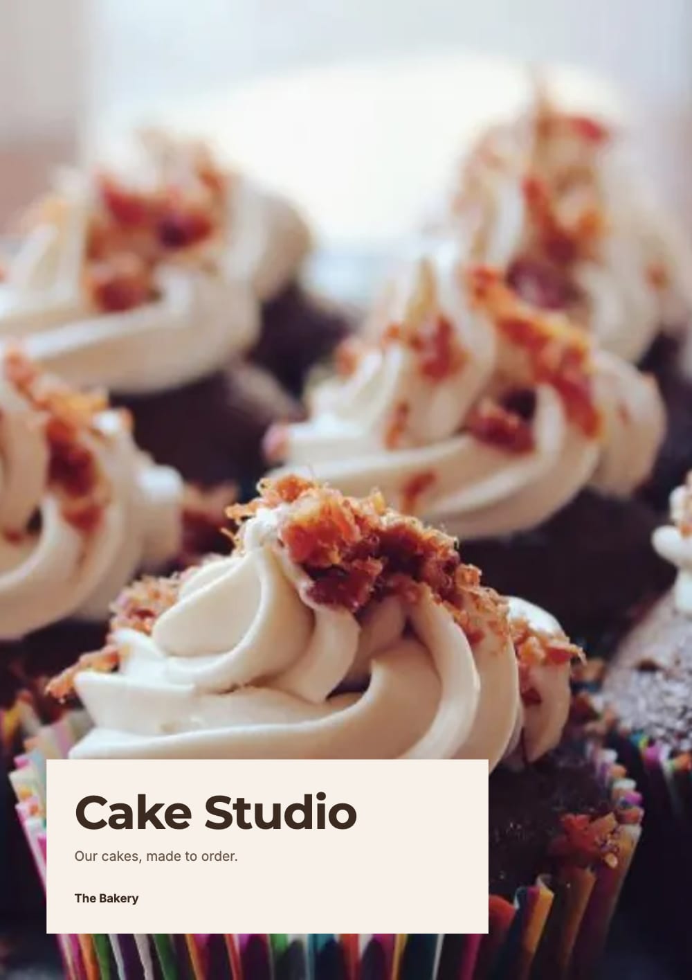 Cover of the Cake Studio bakery & cafe lookbook template