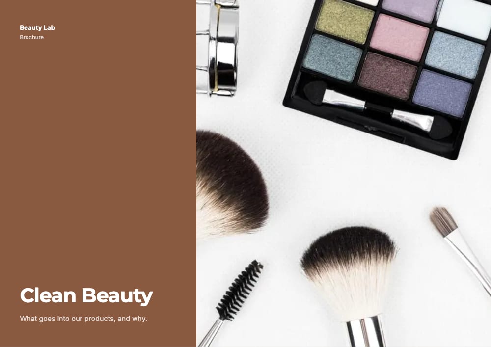 Cover of the Clean Beauty beauty & skincare brochure template