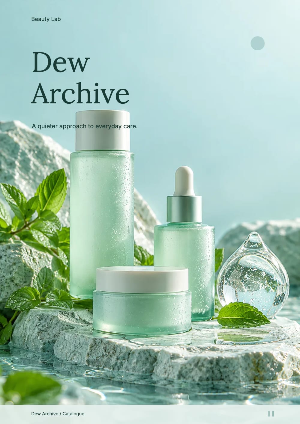 Cover of the Dew Archive beauty & skincare catalogue template