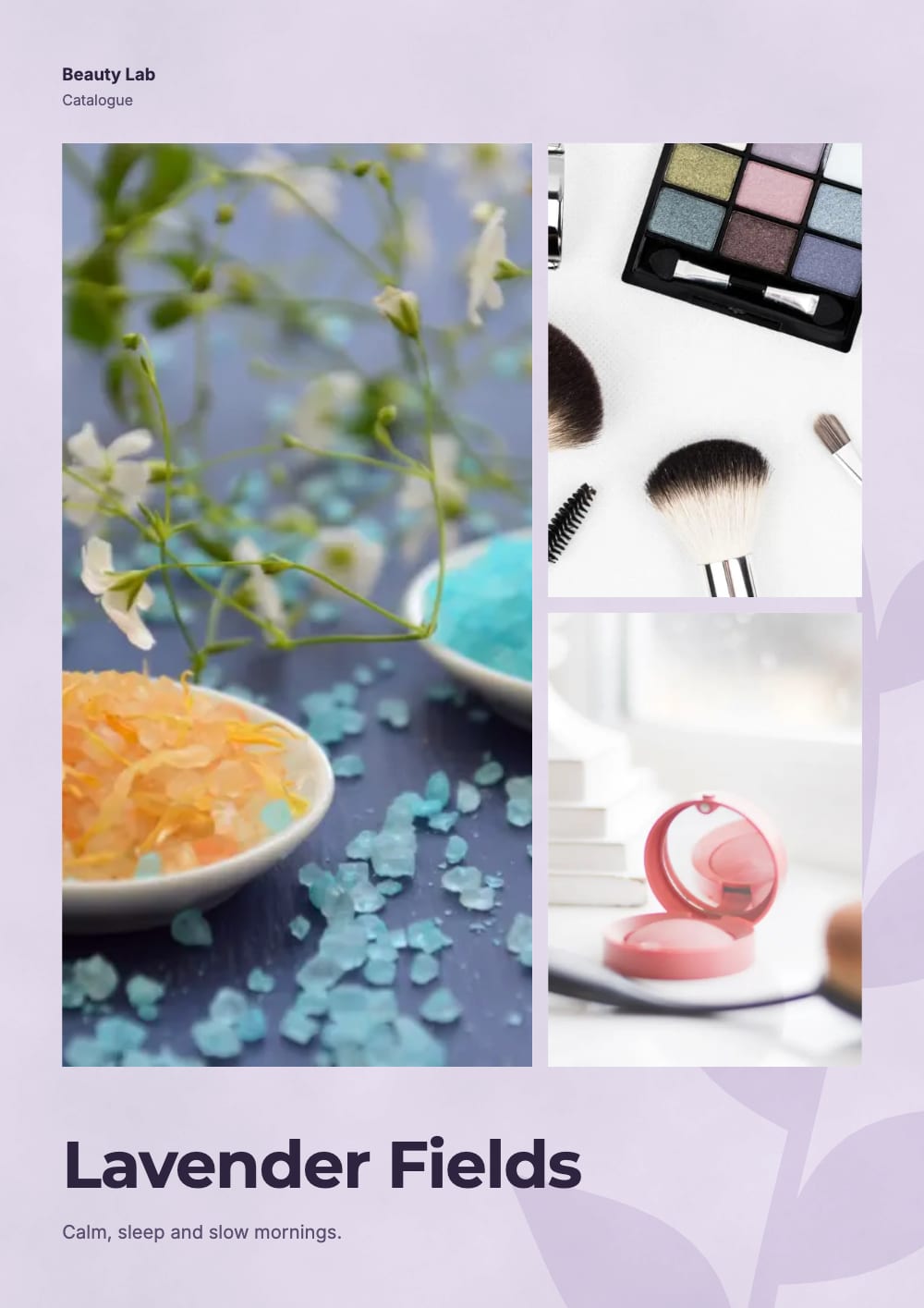 Cover of the Lavender Fields beauty & skincare catalogue template