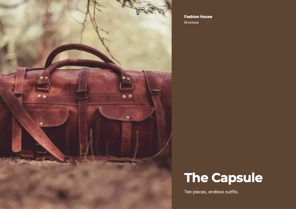 Cover of the Capsule fashion & accessories brochure template