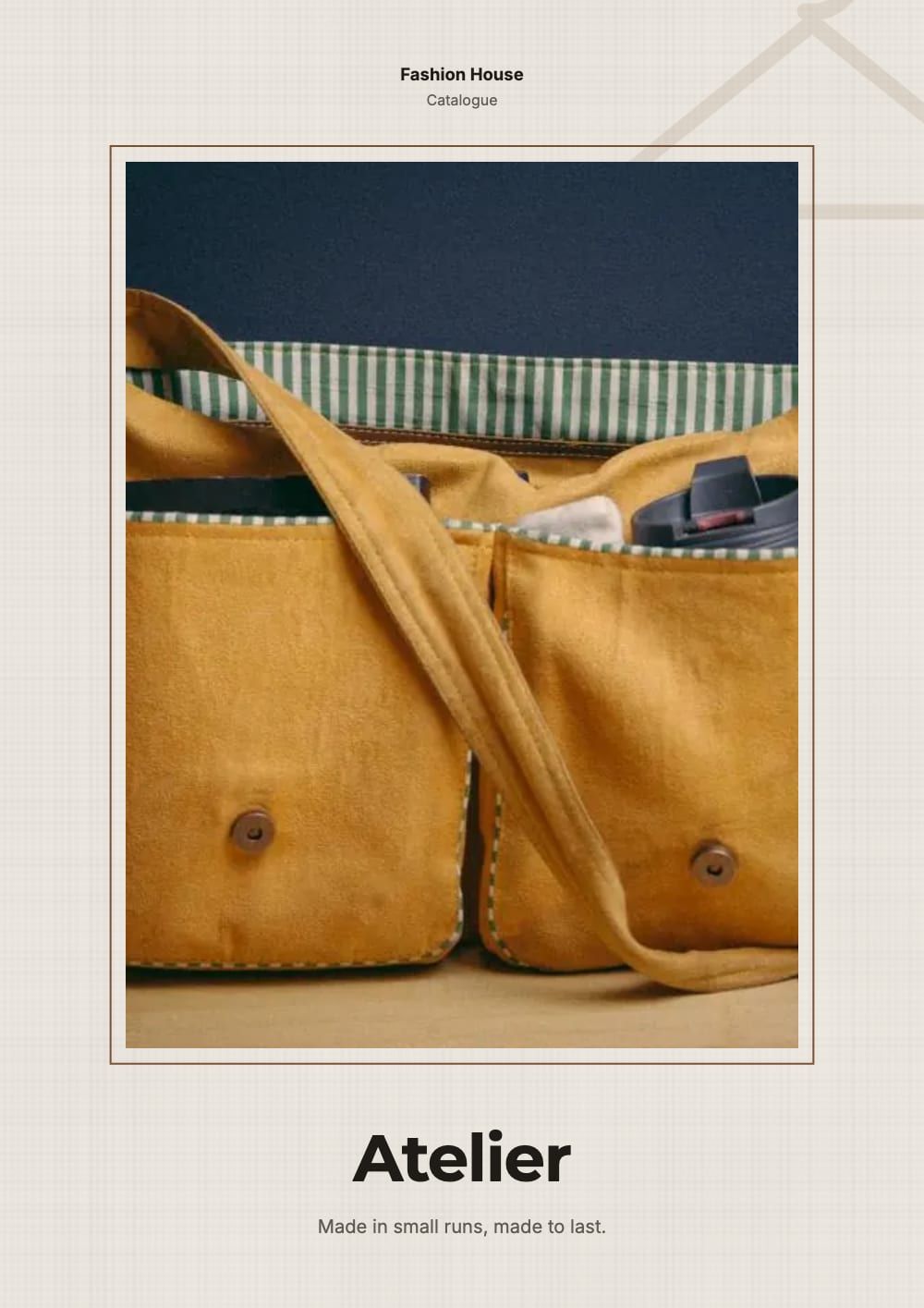 Cover of the Atelier fashion & accessories catalogue template