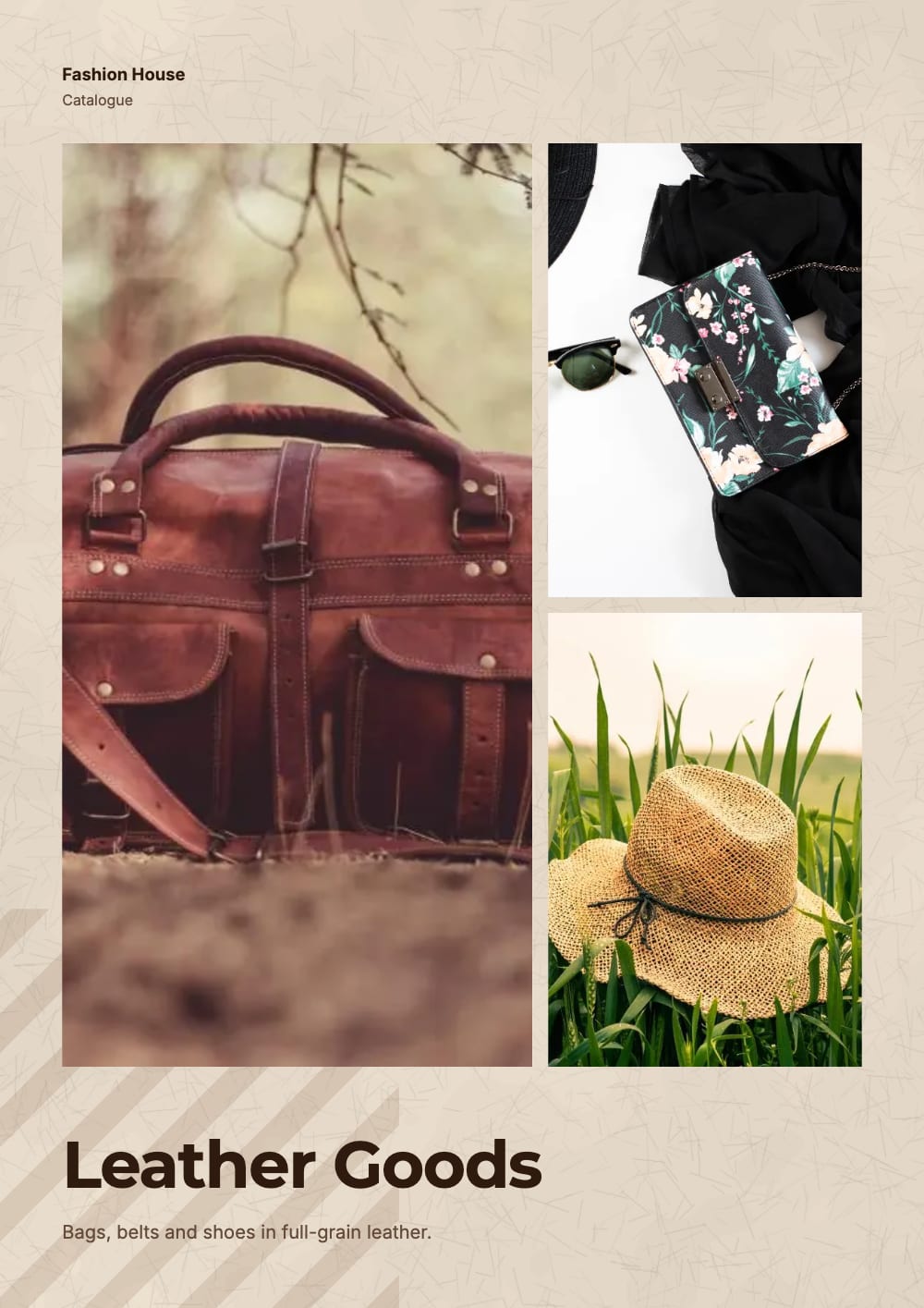 Cover of the Leather Goods fashion & accessories catalogue template