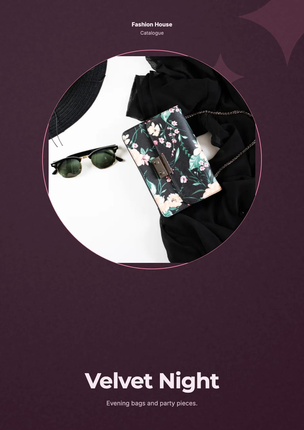 Cover of the Velvet Night fashion & accessories catalogue template