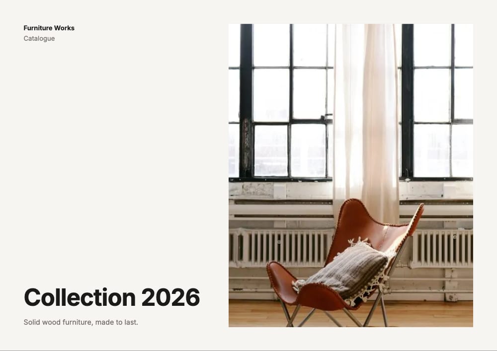 Cover of the Collection furniture catalogue template
