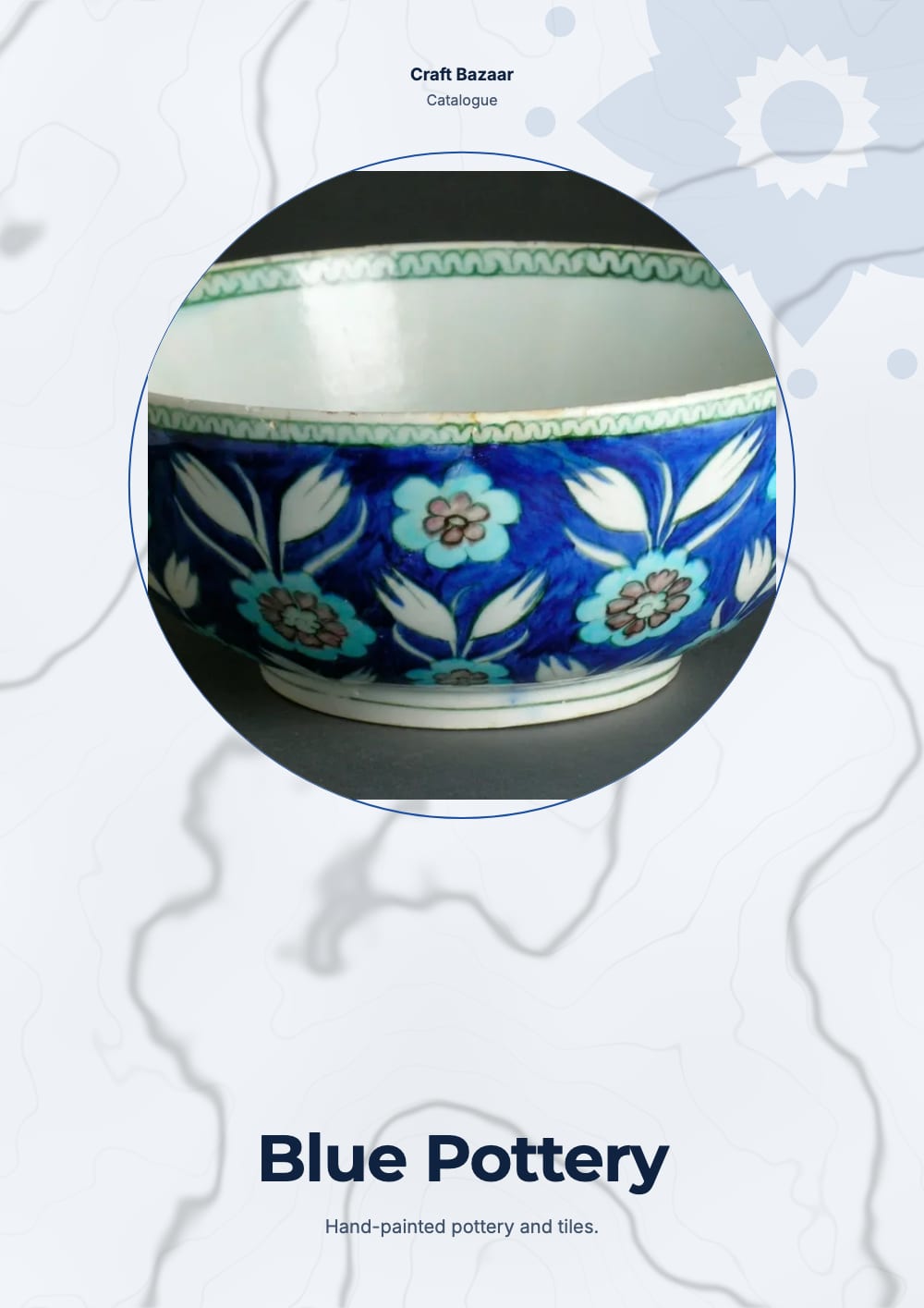 Cover of the Blue Pottery handicrafts & gifts catalogue template