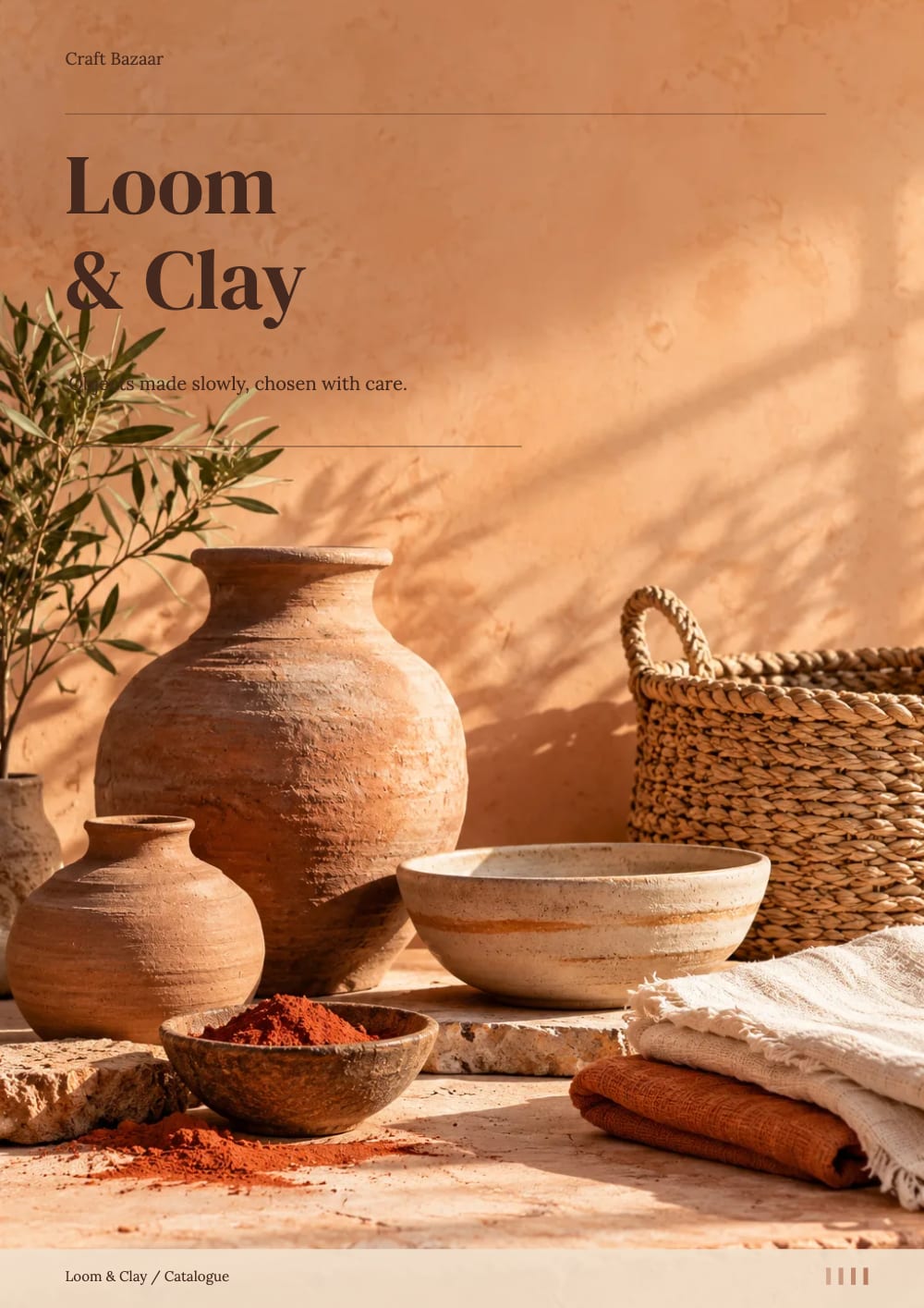 Cover of the Loom & Clay handicrafts & gifts catalogue template
