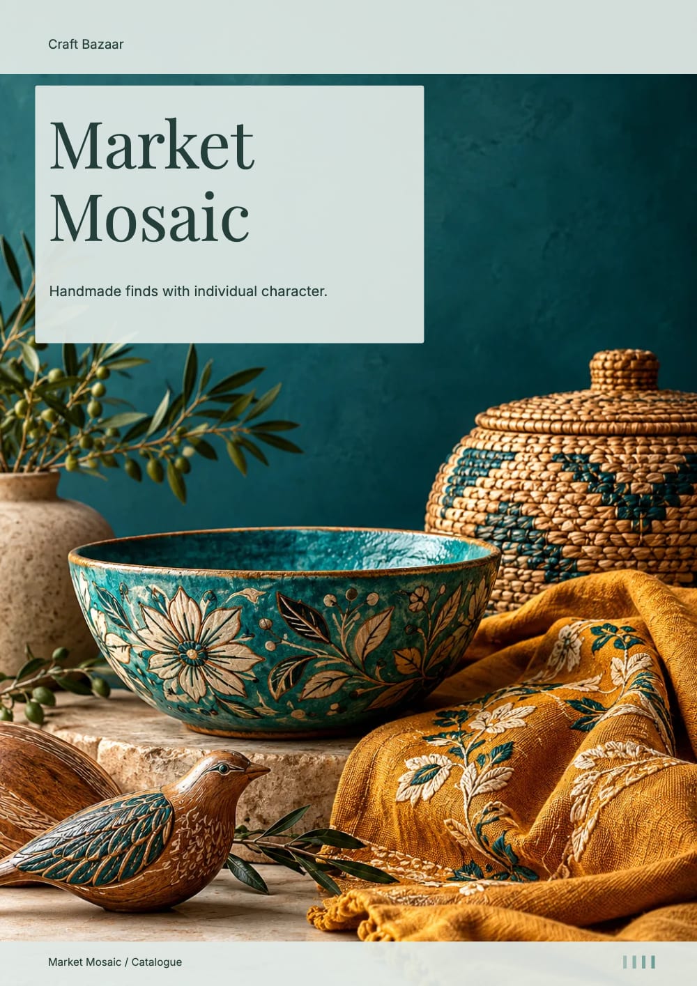 Cover of the Market Mosaic handicrafts & gifts catalogue template