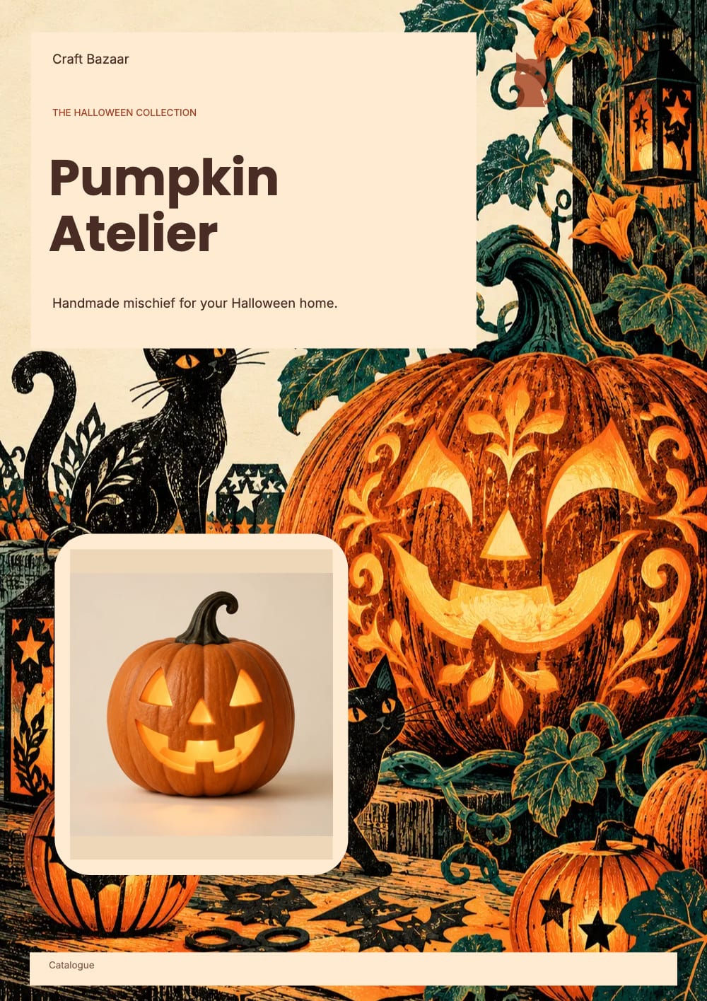 Cover of the Pumpkin Atelier handicrafts & gifts catalogue template