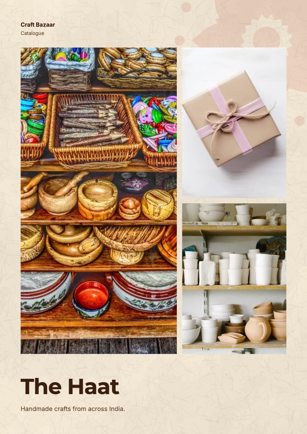 Cover of the Haat handicrafts & gifts catalogue template
