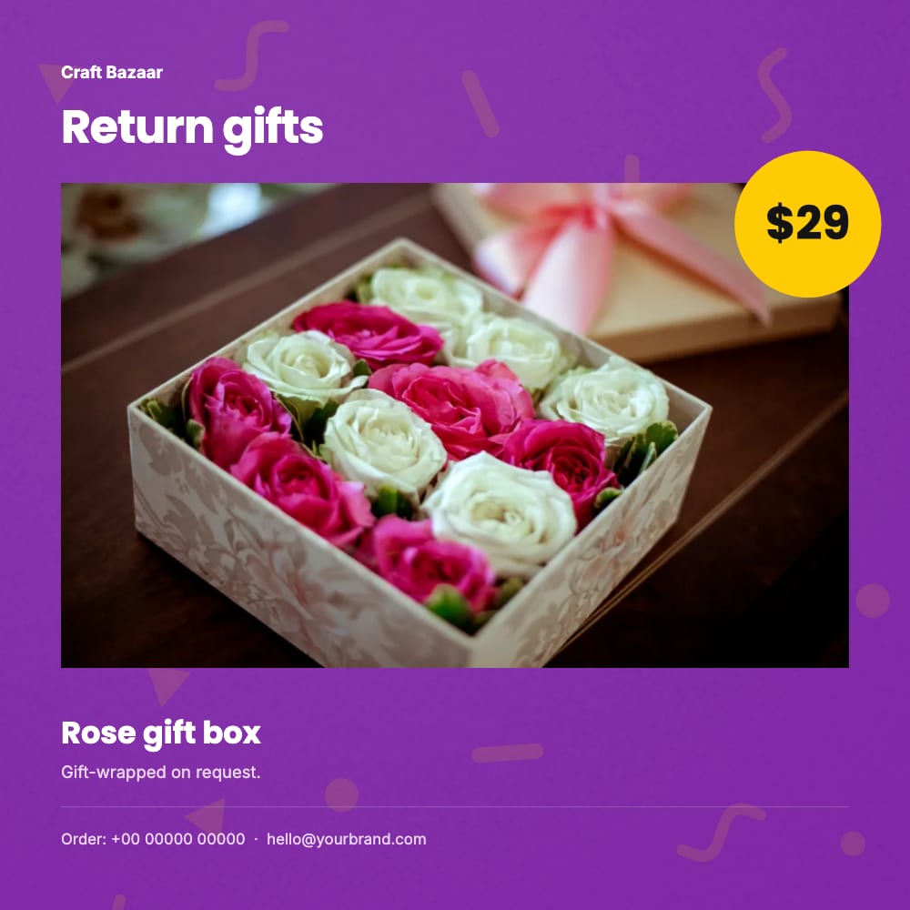 Cover of the Return Gifts handicrafts & gifts flyer template