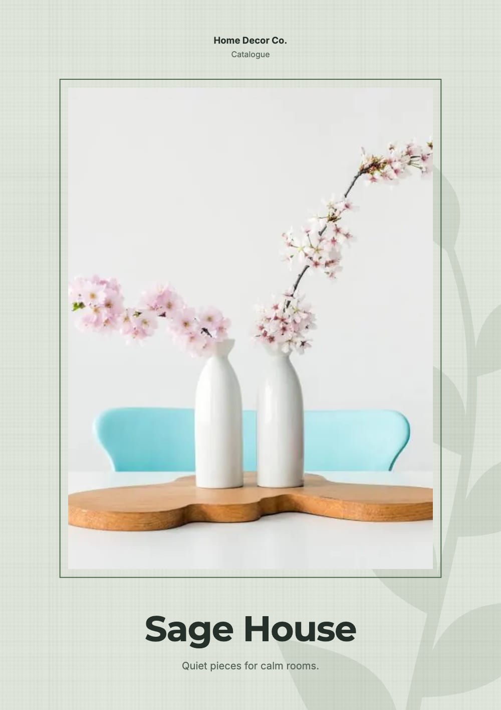 Cover of the Sage House home decor catalogue template