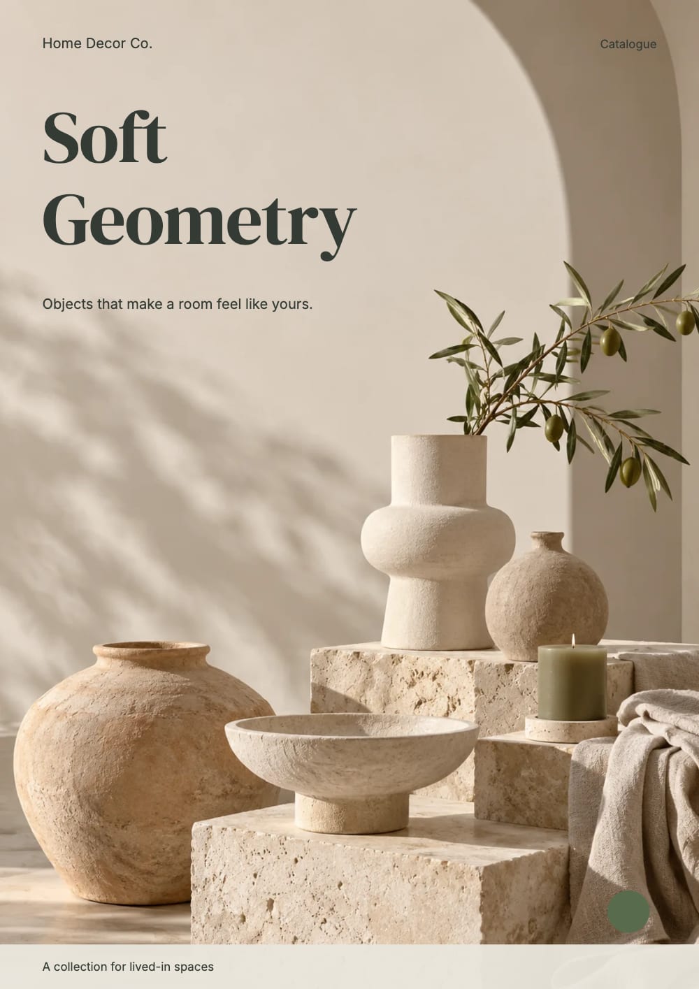 Cover of the Soft Geometry home decor catalogue template