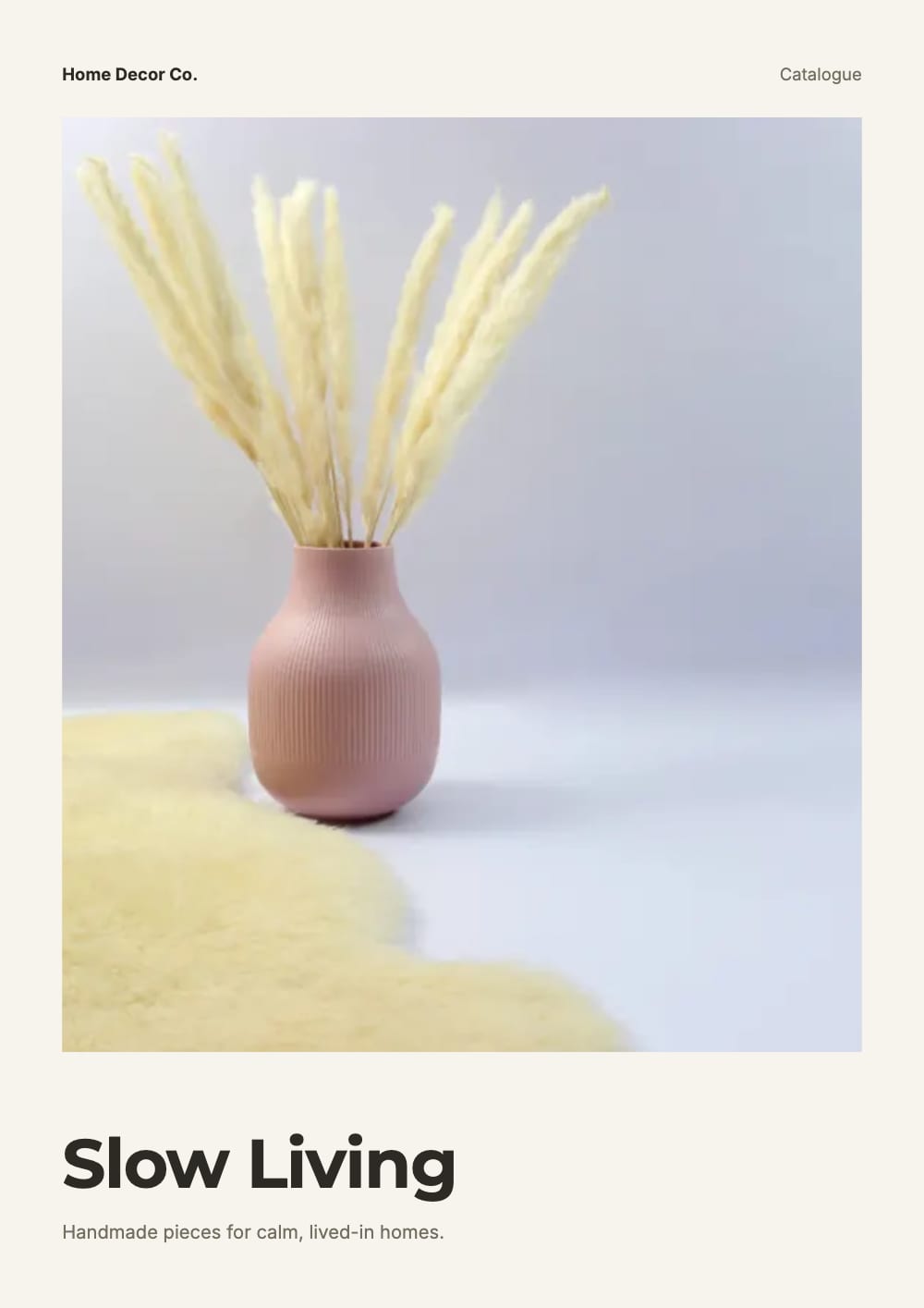 Cover of the Slow Living home decor catalogue template