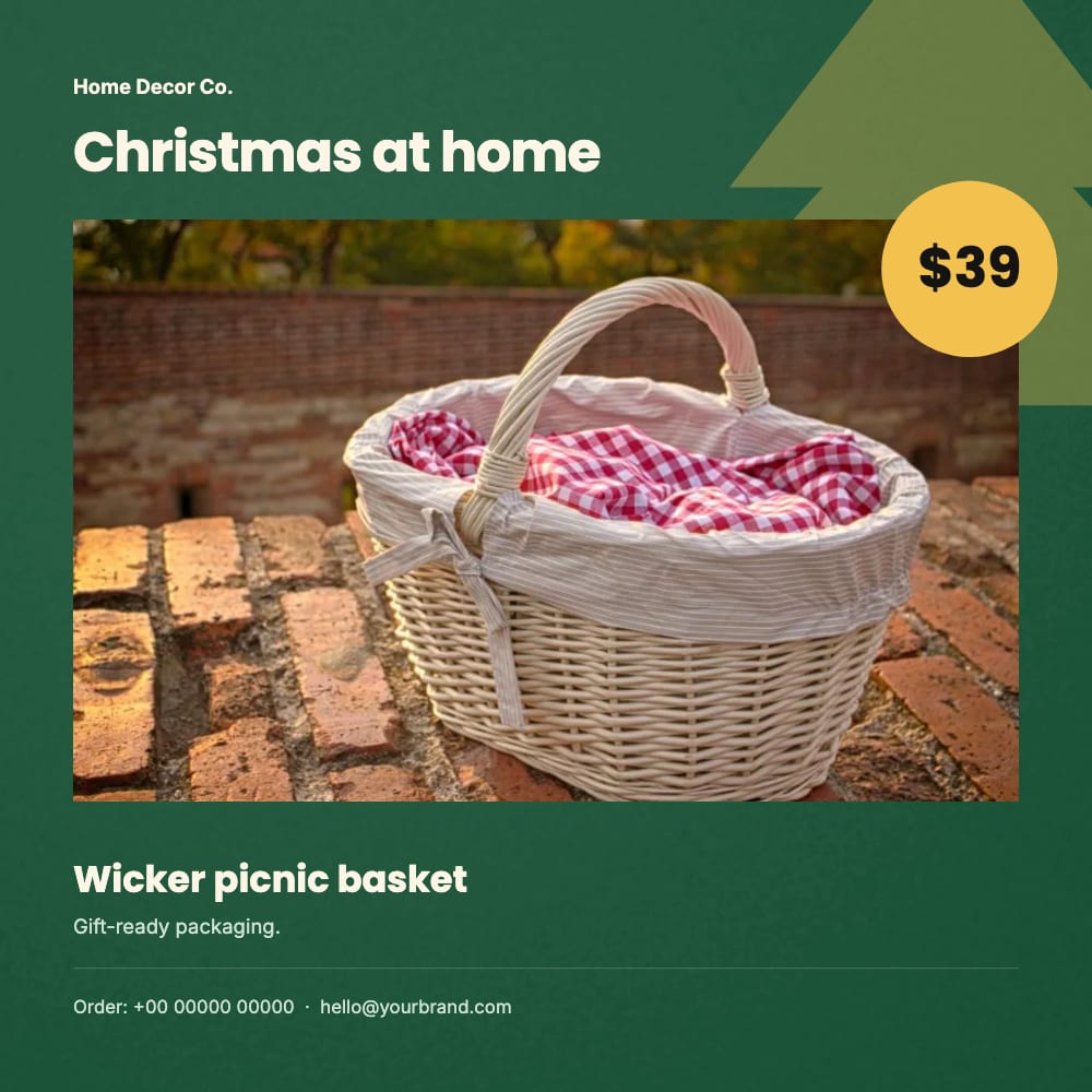 Cover of the Christmas Glow home decor flyer template