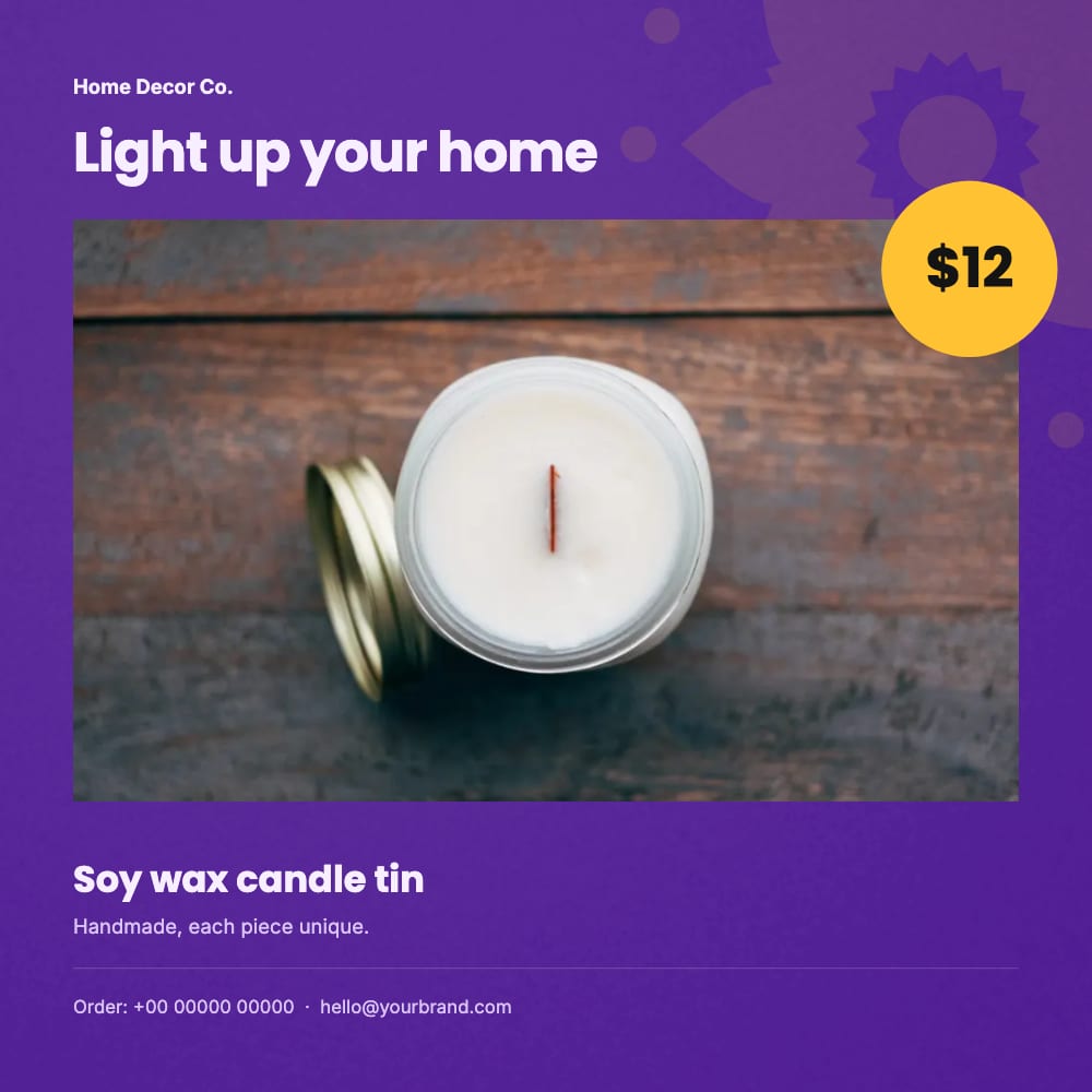 Cover of the Diwali Diya home decor flyer template