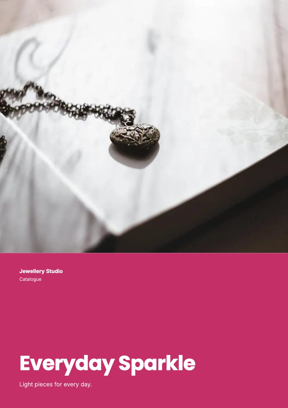 Cover of the Blush Studio jewellery catalogue template
