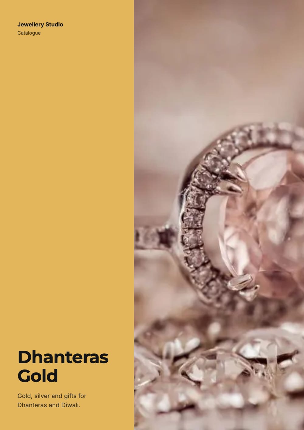 Cover of the Dhanteras jewellery catalogue template