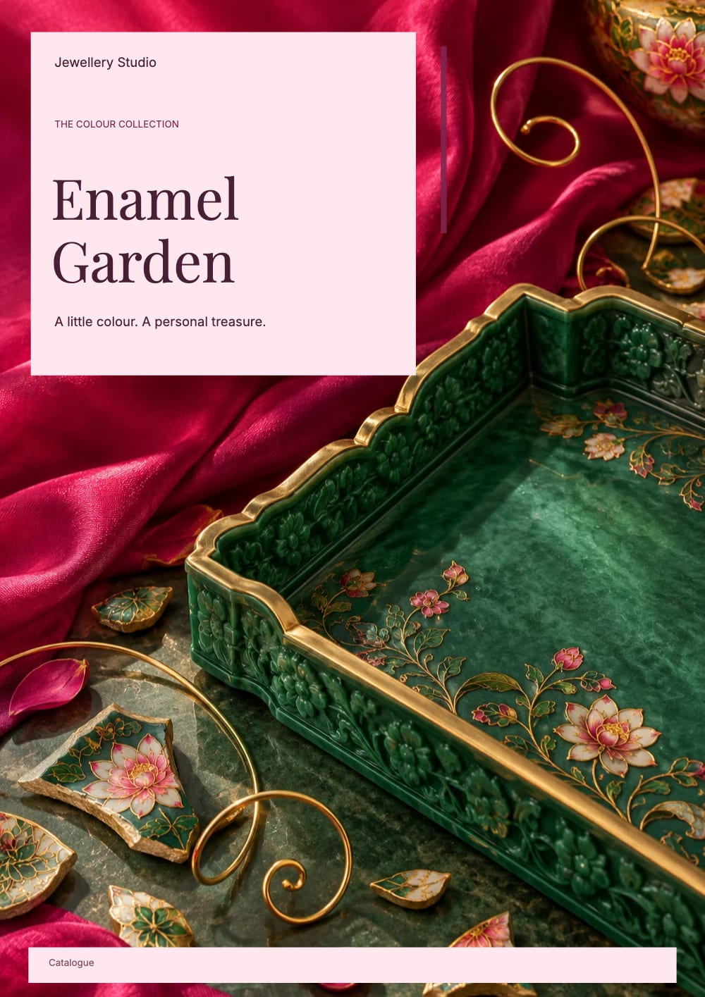 Cover of the Enamel Garden jewellery catalogue template