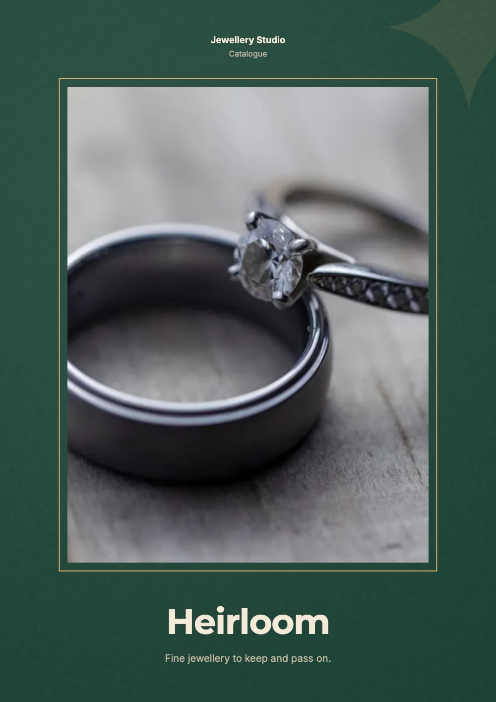 Cover of the Heirloom jewellery catalogue template