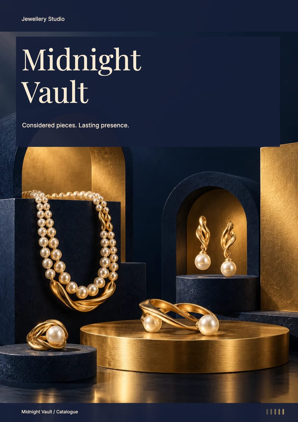Cover of the Midnight Vault jewellery catalogue template