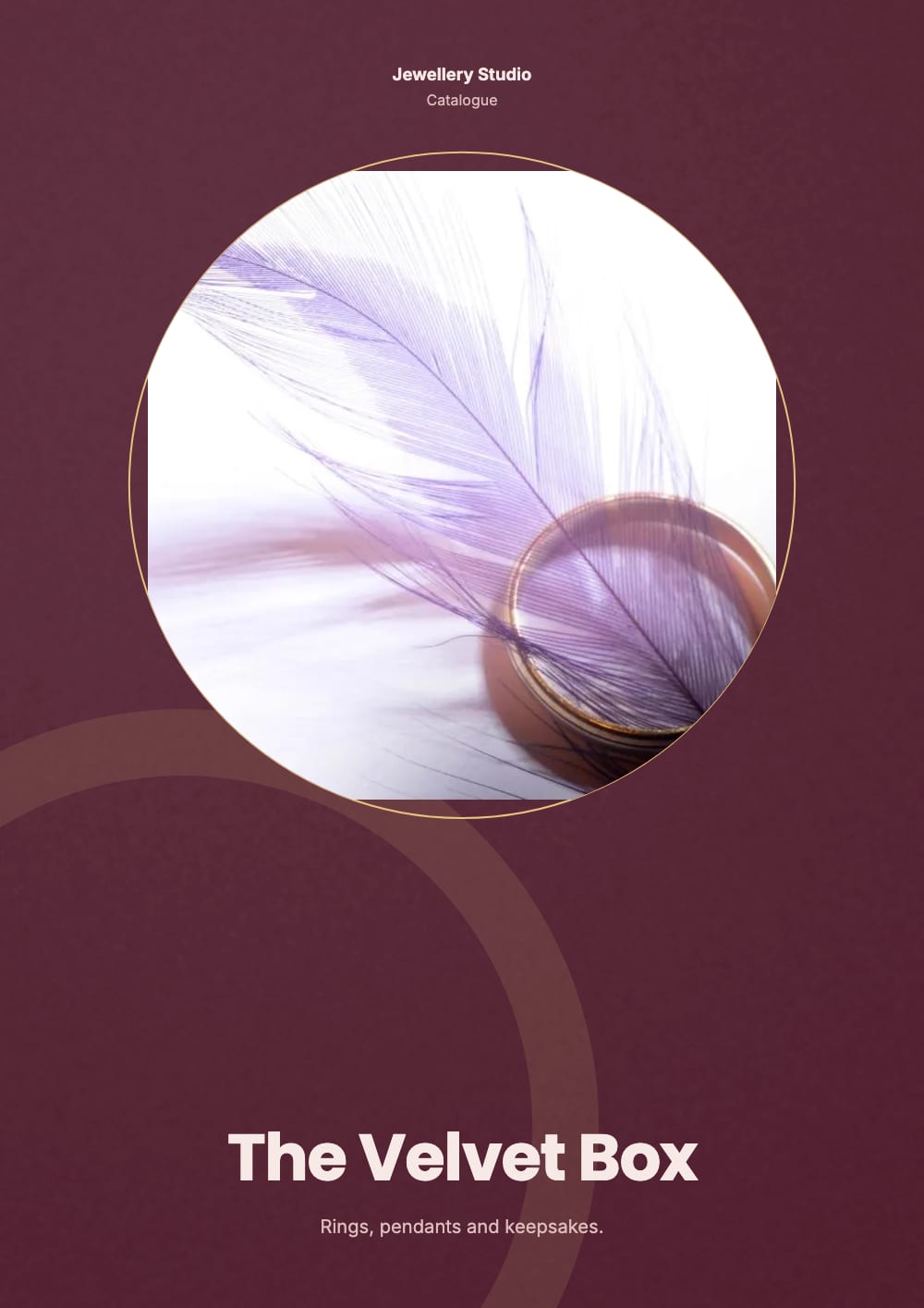 Cover of the Velvet Box jewellery catalogue template