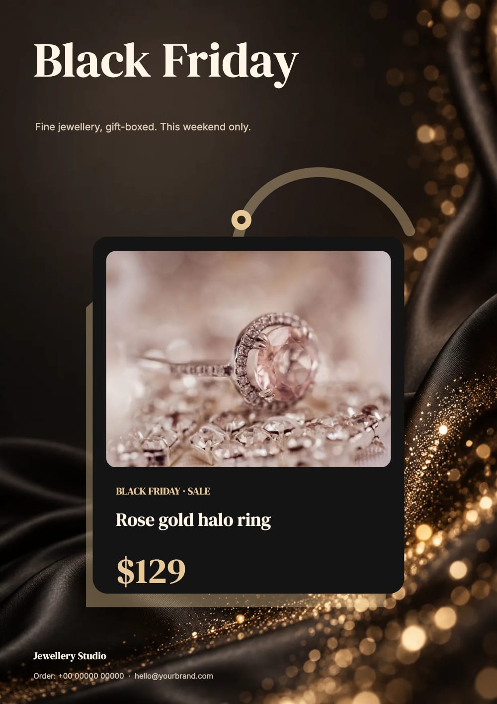 Cover of the Black Tag jewellery flyer template