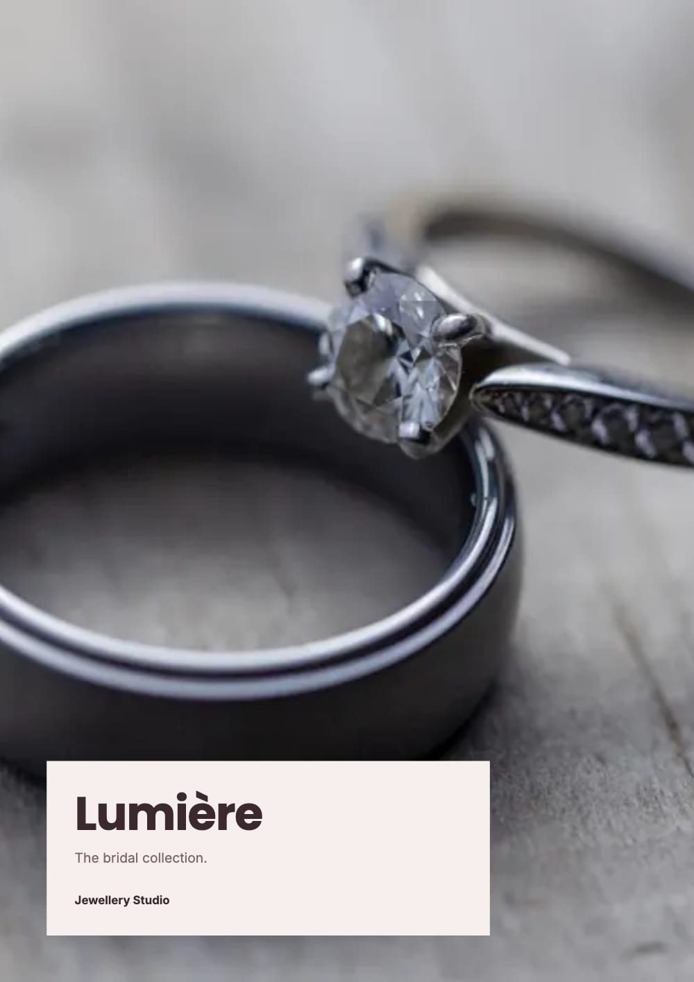 Cover of the Lumière jewellery lookbook template