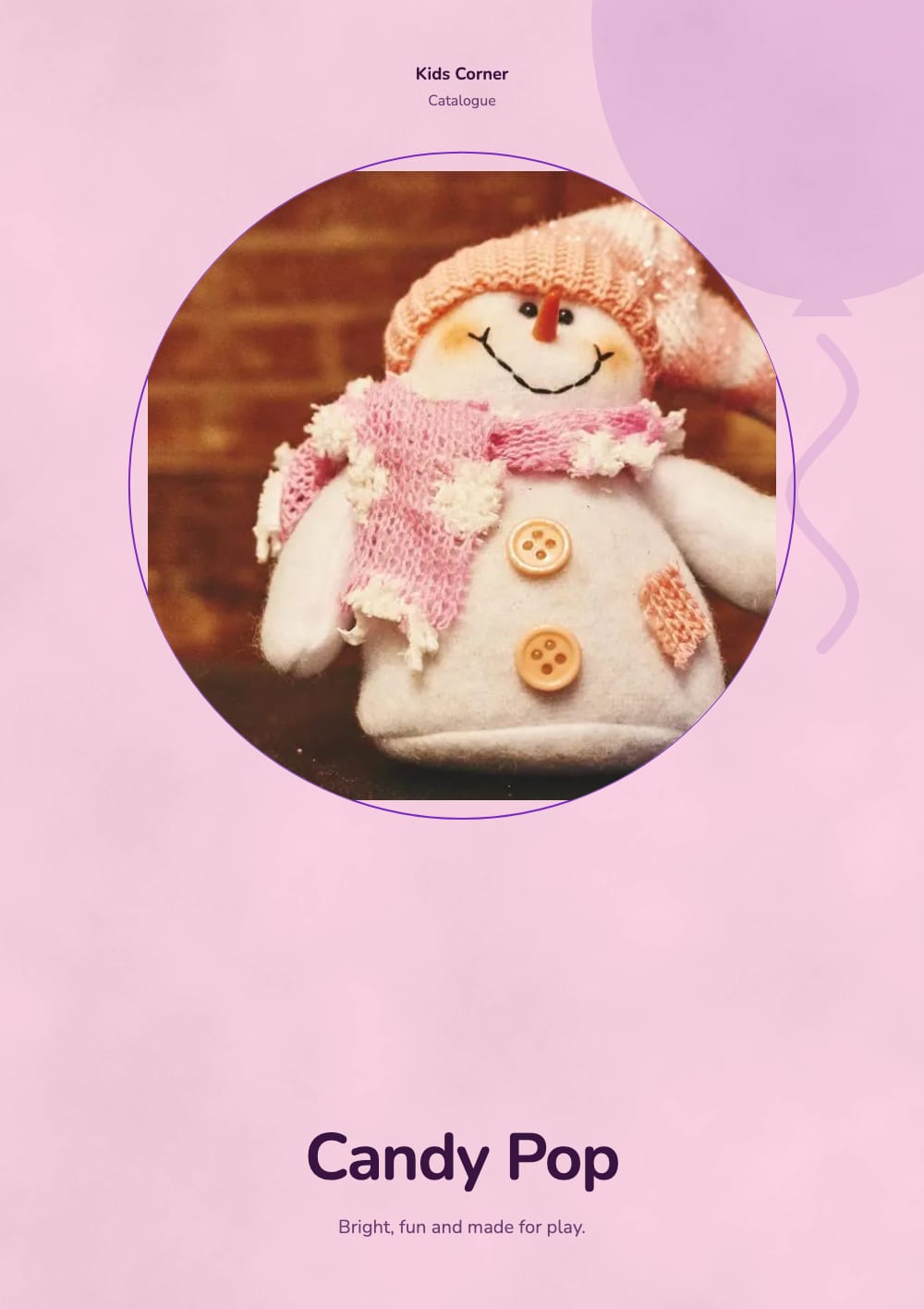 Cover of the Candy Pop toys & baby catalogue template