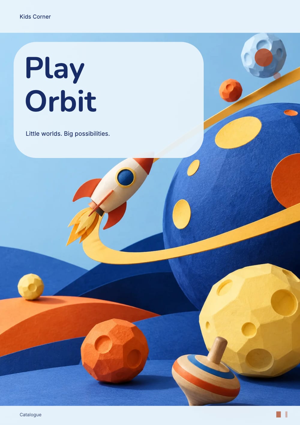 Cover of the Play Orbit toys & baby catalogue template