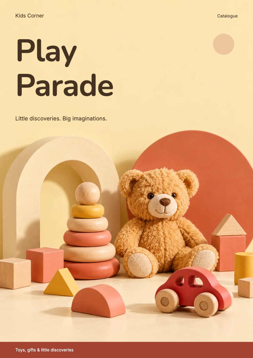 Cover of the Play Parade toys & baby catalogue template