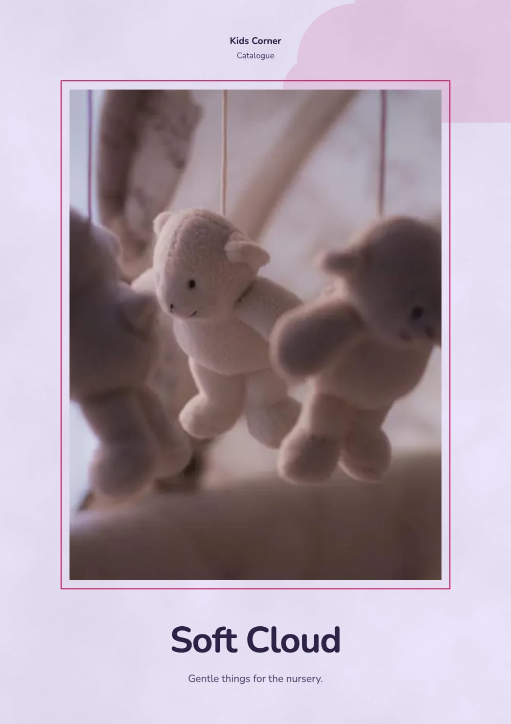Cover of the Soft Cloud toys & baby catalogue template