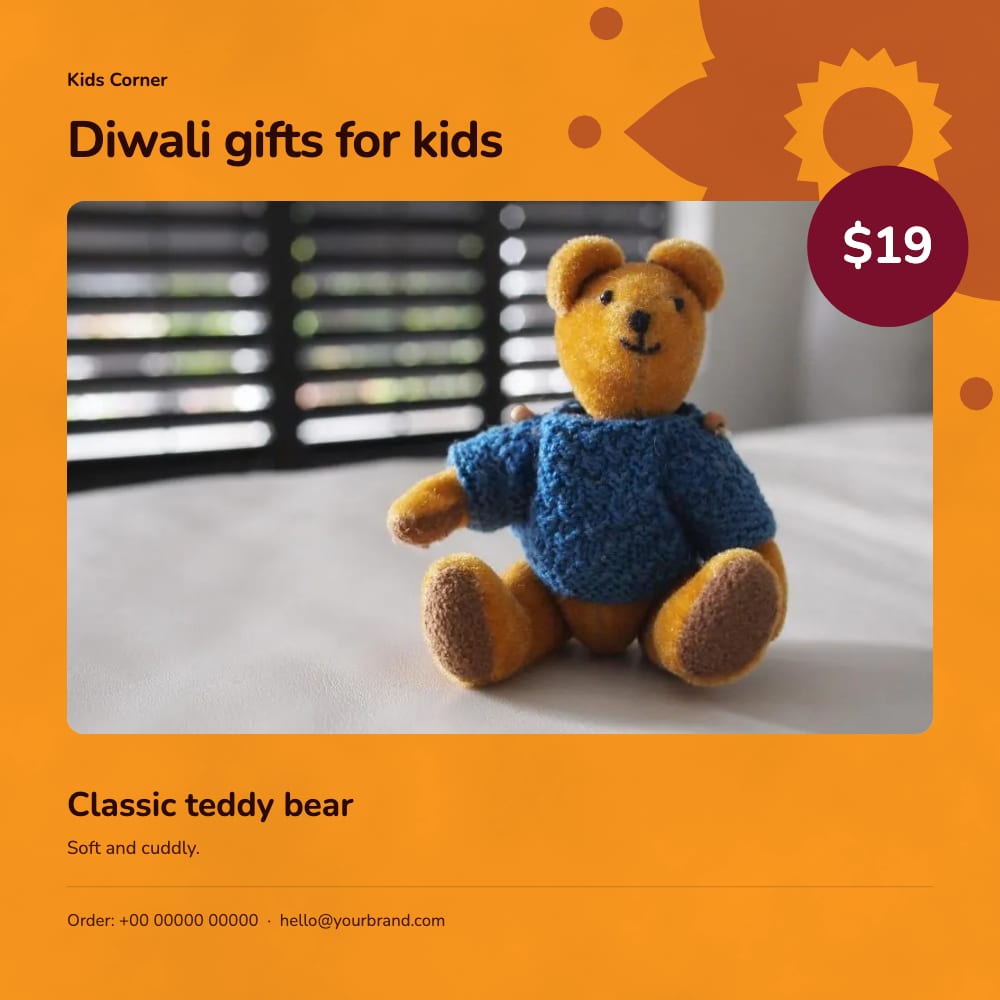 Cover of the Diwali Gifts toys & baby flyer template