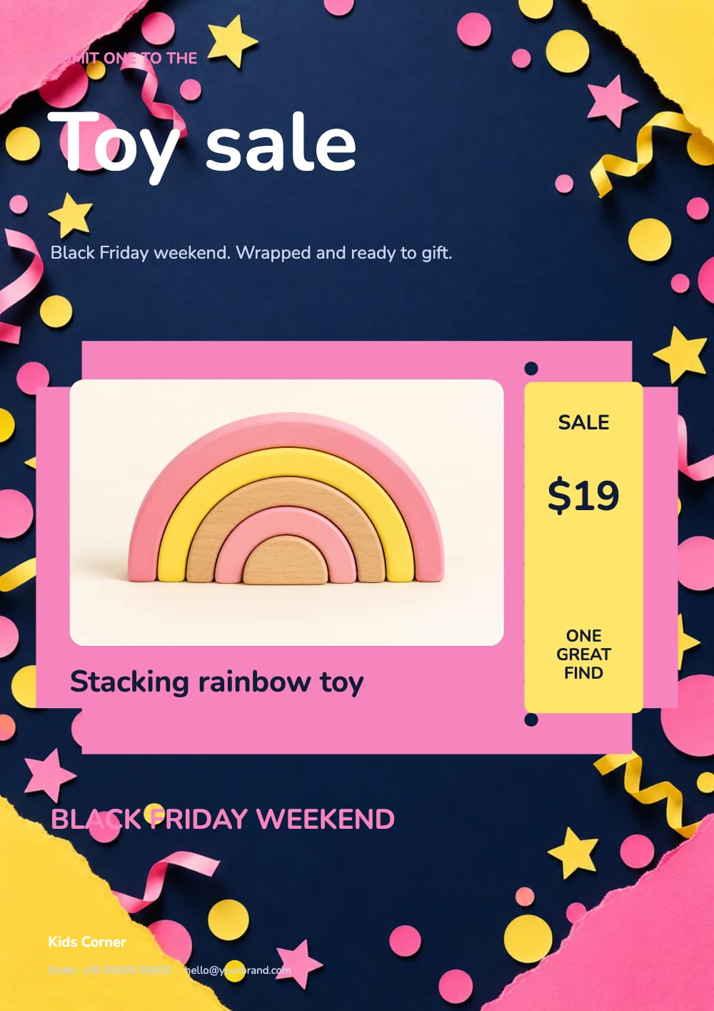 Cover of the Toy Box Ticket toys & baby flyer template