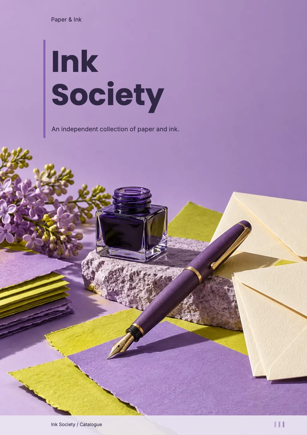 Cover of the Ink Society stationery & office catalogue template