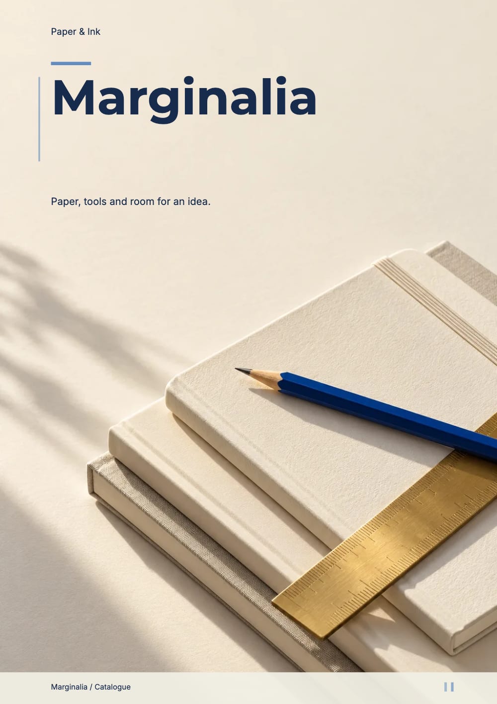 Cover of the Marginalia stationery & office catalogue template