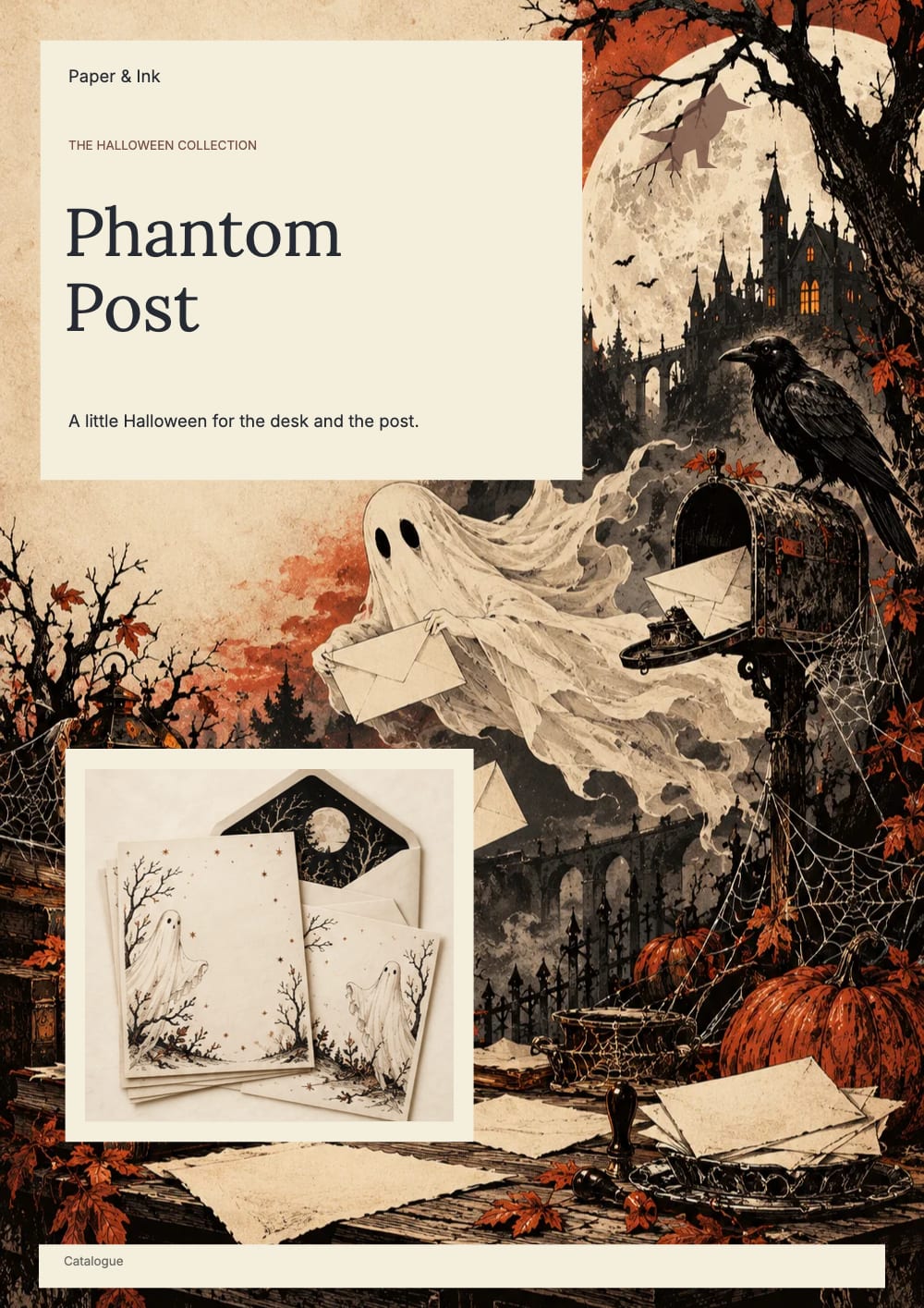 Cover of the Phantom Post stationery & office catalogue template