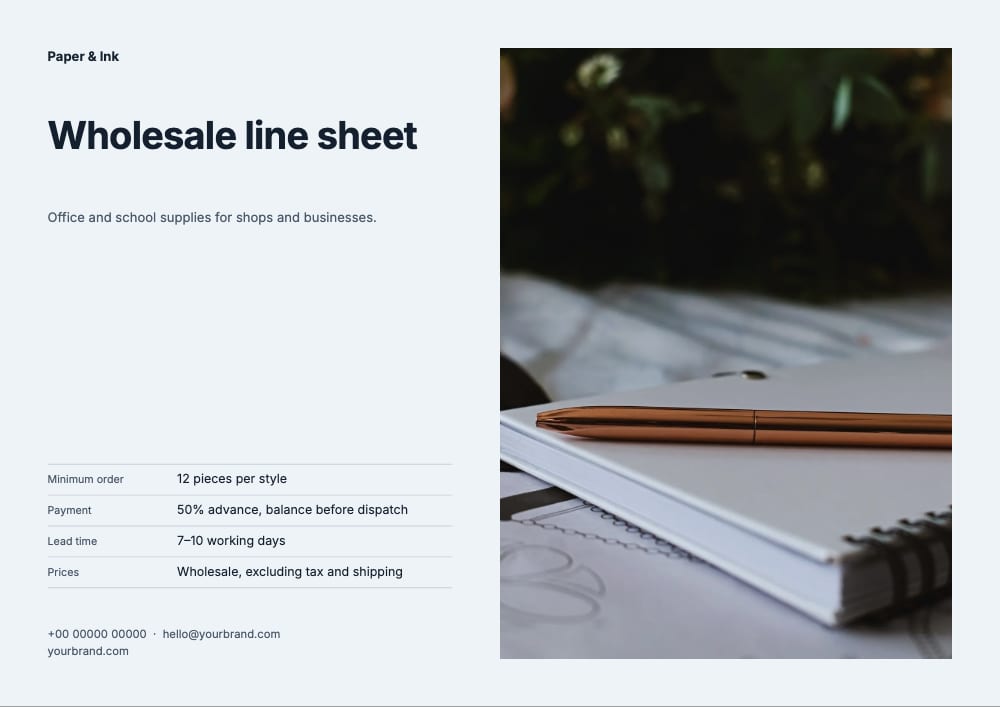 Cover of the Office Supply stationery & office line sheet template