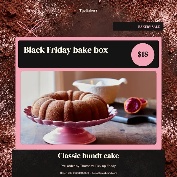 Page 3 of the Bake Box bakery & cafe flyer template: flyer