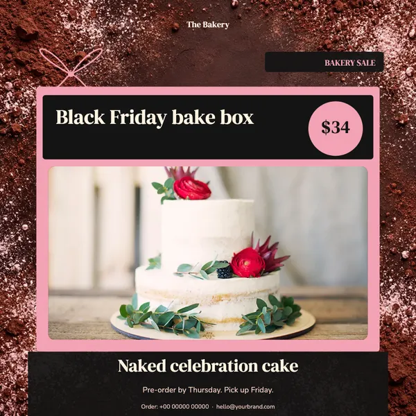Page 4 of the Bake Box bakery & cafe flyer template: flyer